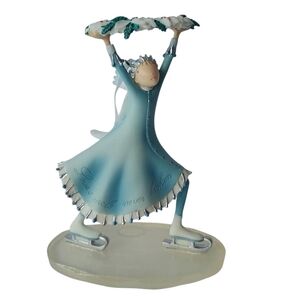 DEMDACO Blue Ice Skater Figurine/Ornament "Loves Circle Never Broken"